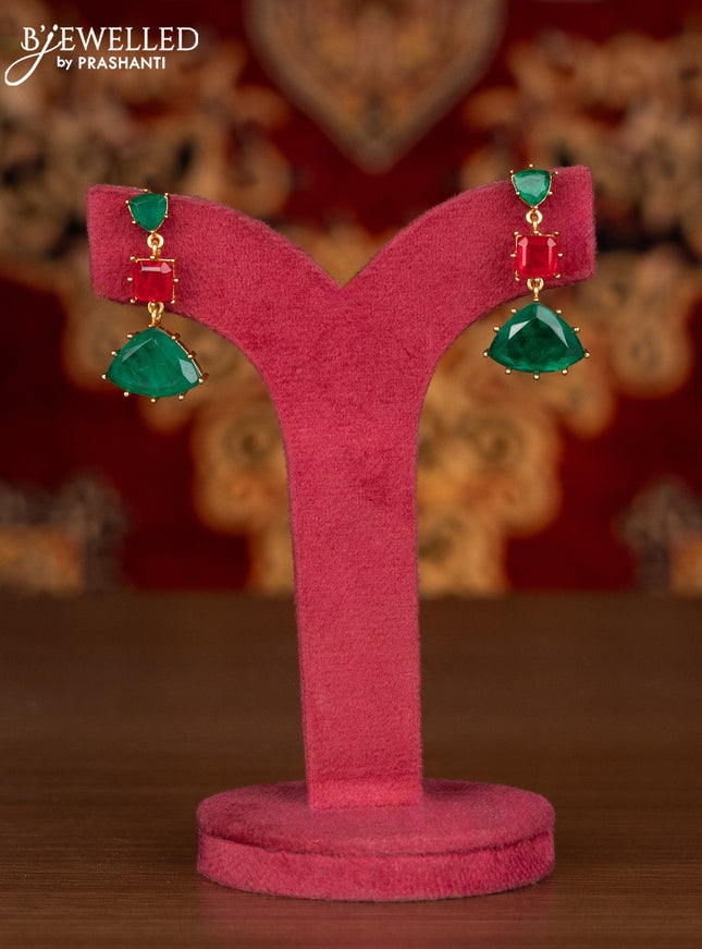 Antique necklace with emerald & ruby and kundan stones