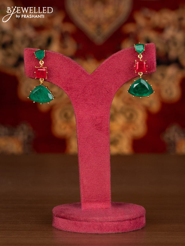 Antique necklace with emerald & ruby and kundan stones