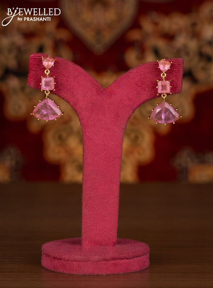 Antique necklace with baby pink and kundan stones