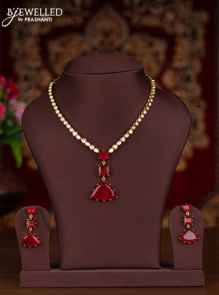 Antique necklace with ruby and kundan stones