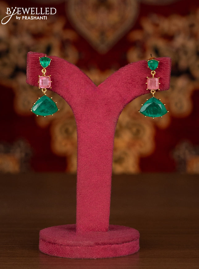 Antique necklace with baby pink & mint green and kundan stones