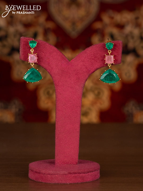Antique necklace with baby pink & mint green and kundan stones