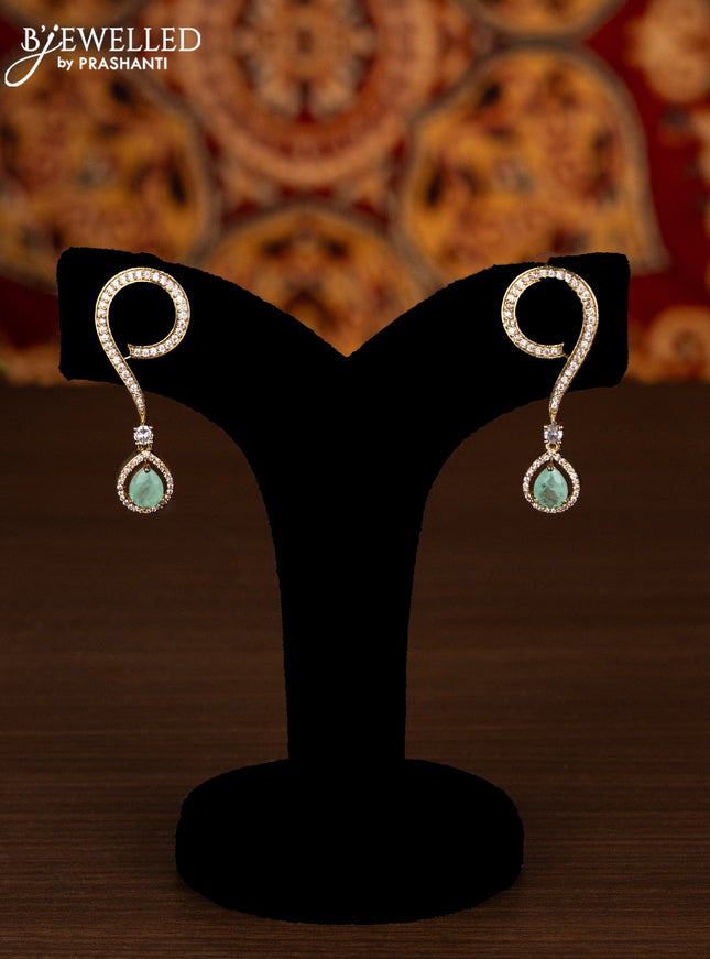 Ring type choker parrot design with mint green and cz stones