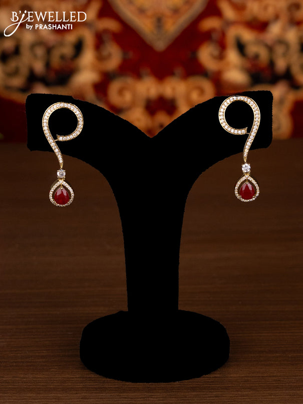 Ring type choker parrot design with ruby and cz stones