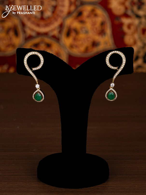 Ring type choker parrot design with emerald and cz stones