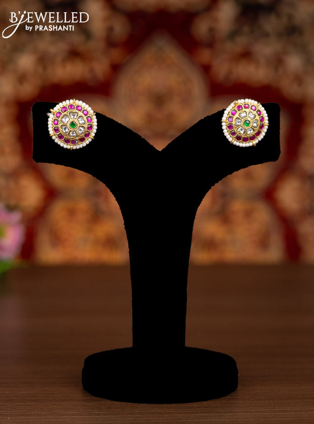 Jadau earrings with kemp jadau kundan stones