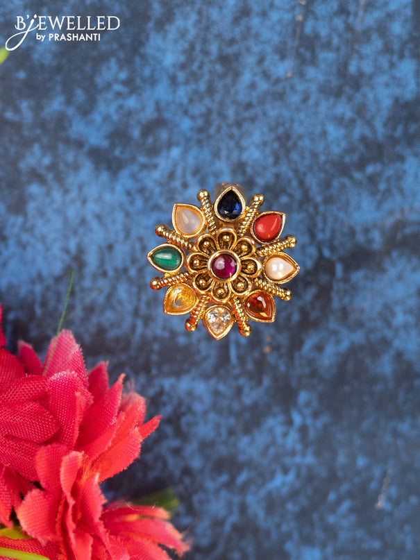 Antique ring with multicolour stones
