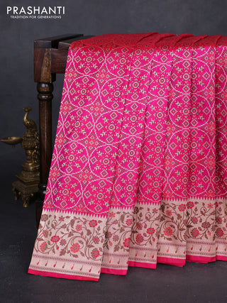 Pink Banarasi Uppada Silk Saree - Brocade