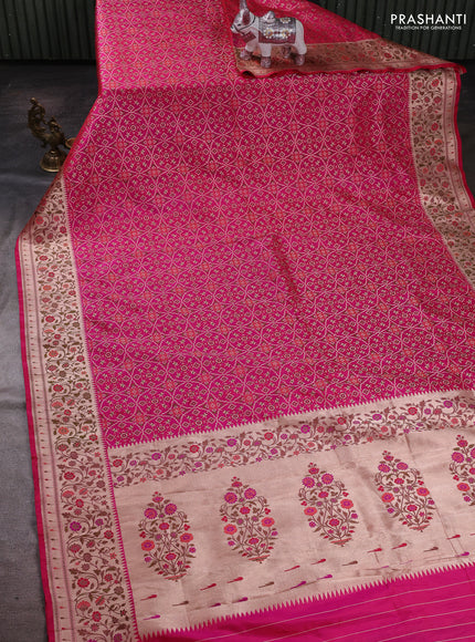 Pink Banarasi Uppada Silk Saree - Brocade