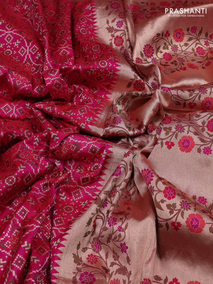 Pink Banarasi Uppada Silk Saree - Brocade