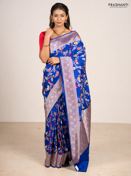 Royal Blue Banarasi Uppada Silk Saree - Brocade