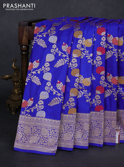 Royal Blue Banarasi Uppada Silk Saree - Brocade
