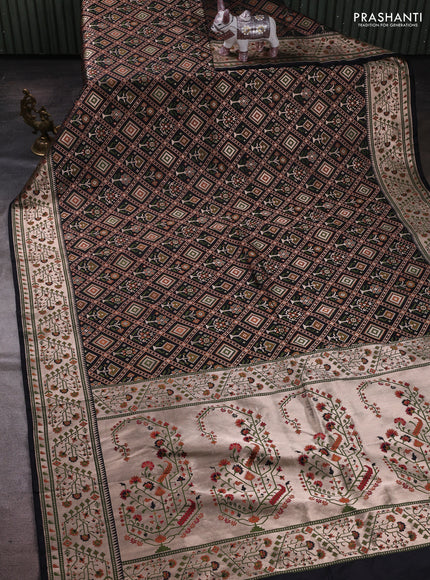 Black Banarasi Uppada Silk Saree - Brocade