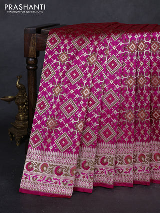 Pink Banarasi Uppada Silk Saree - Brocade