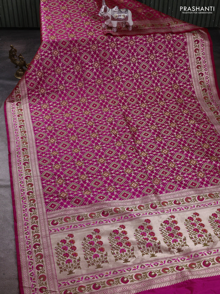 Pink Banarasi Uppada Silk Saree - Brocade