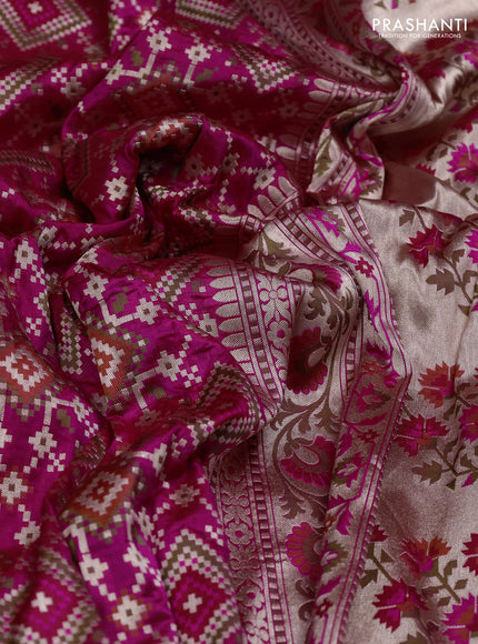 Pink Banarasi Uppada Silk Saree - Brocade