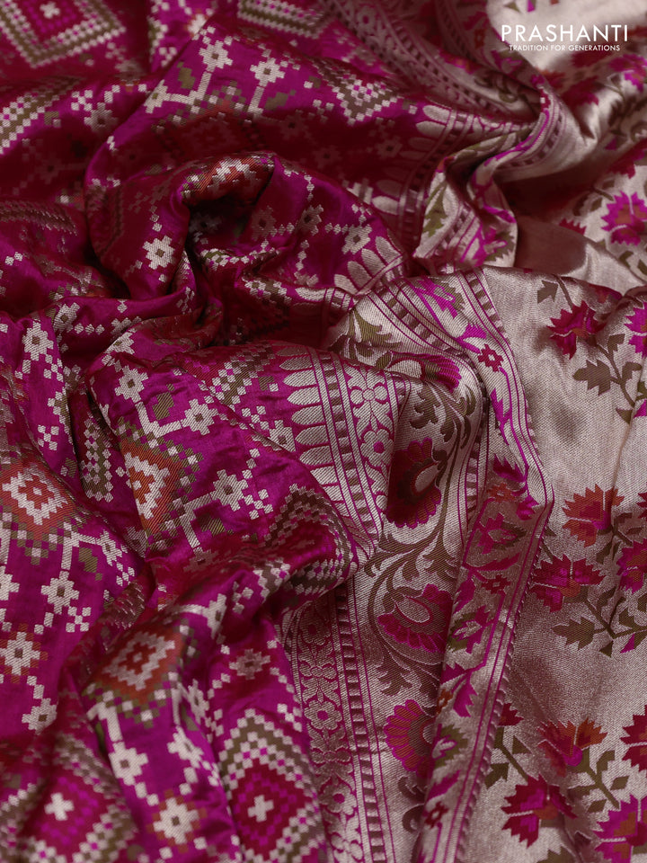 Pink Banarasi Uppada Silk Saree - Brocade