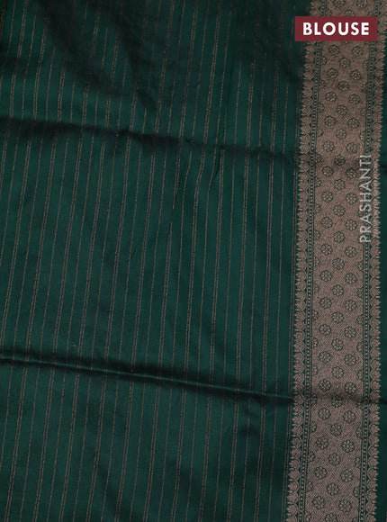 Bottle Green Banarasi Uppada Silk Saree - Brocade