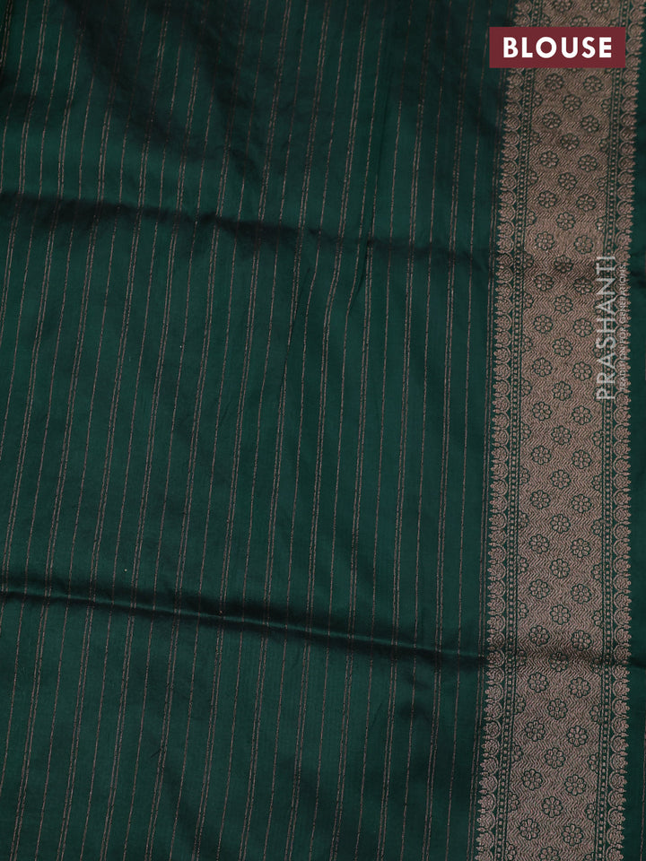 Bottle Green Banarasi Uppada Silk Saree - Brocade