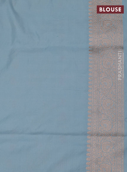 Pastel Blue Banarasi Uppada Silk Saree - Brocade