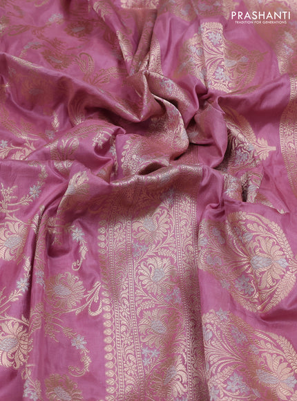 Gajri Pink Banarasi Uppada Silk Saree - Brocade