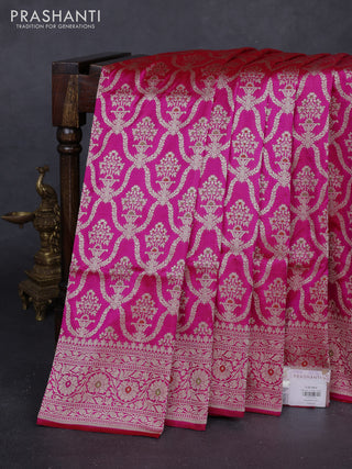 Pink Banarasi Uppada Silk Saree - Brocade