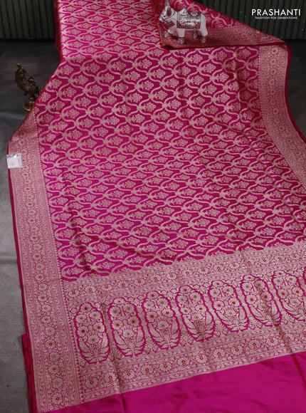Pink Banarasi Uppada Silk Saree - Brocade