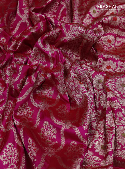 Pink Banarasi Uppada Silk Saree - Brocade
