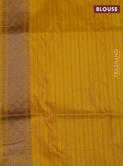Mustard Yellow Banarasi Uppada Silk Saree - Brocade