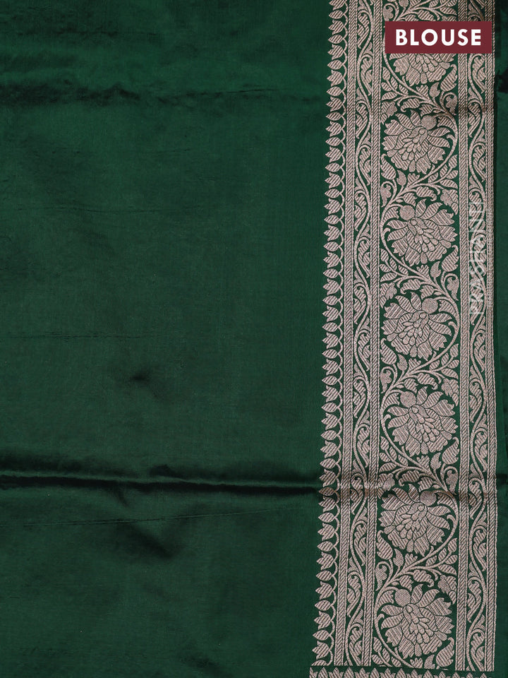 Bottle Green Banarasi Uppada Silk Saree - Brocade