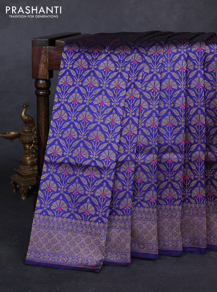 Blue Banarasi Uppada Silk Saree - Brocade