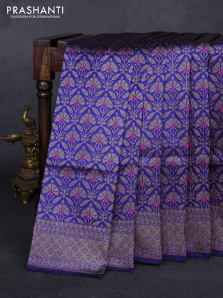 Blue Banarasi Uppada Silk Saree - Brocade