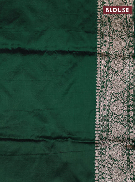 Bottle Green Banarasi Uppada Silk Saree - Brocade