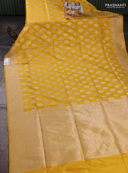 Yellow Banarasi Uppada Silk Saree - Brocade