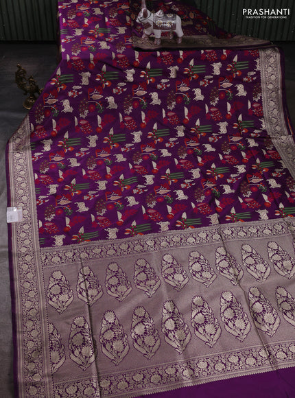 Purple Banarasi Uppada Silk Saree - Brocade
