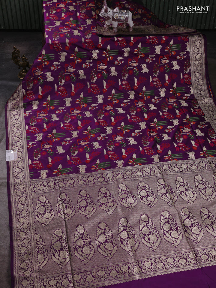 Purple Banarasi Uppada Silk Saree - Brocade