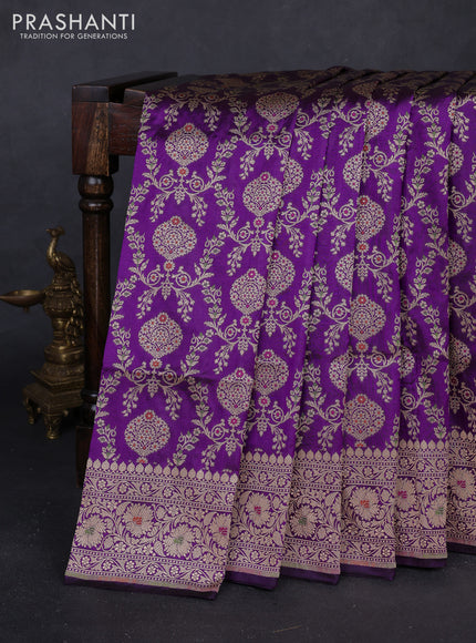 Purple Banarasi Uppada Silk Saree - Brocade