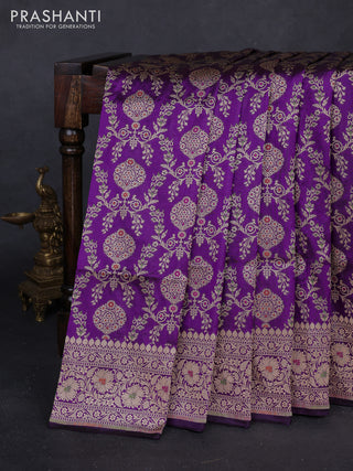 Purple Banarasi Uppada Silk Saree - Brocade