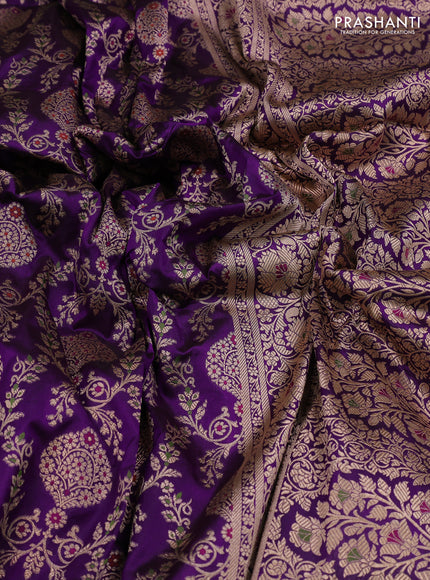 Purple Banarasi Uppada Silk Saree - Brocade