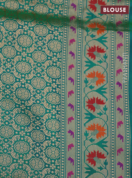 Teal Green Banarasi Uppada Silk Saree - Brocade