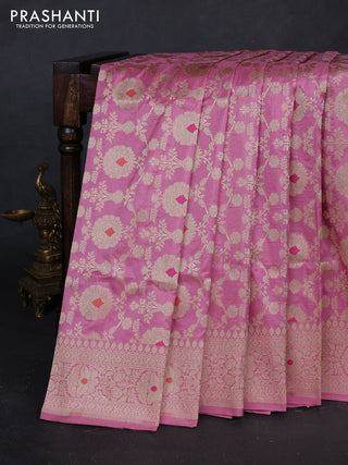 Gajri Pink Banarasi Uppada Silk Saree - Brocade