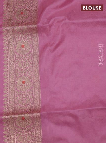 Gajri Pink Banarasi Uppada Silk Saree - Brocade