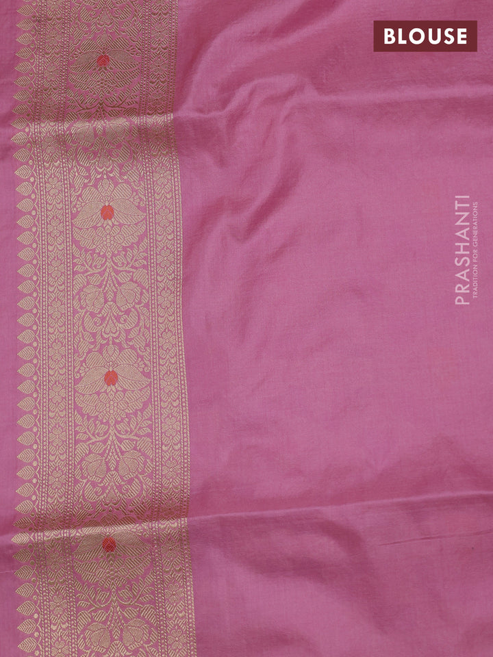 Gajri Pink Banarasi Uppada Silk Saree - Brocade