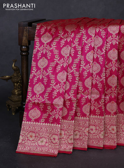 Pink Banarasi Uppada Silk Saree - Brocade