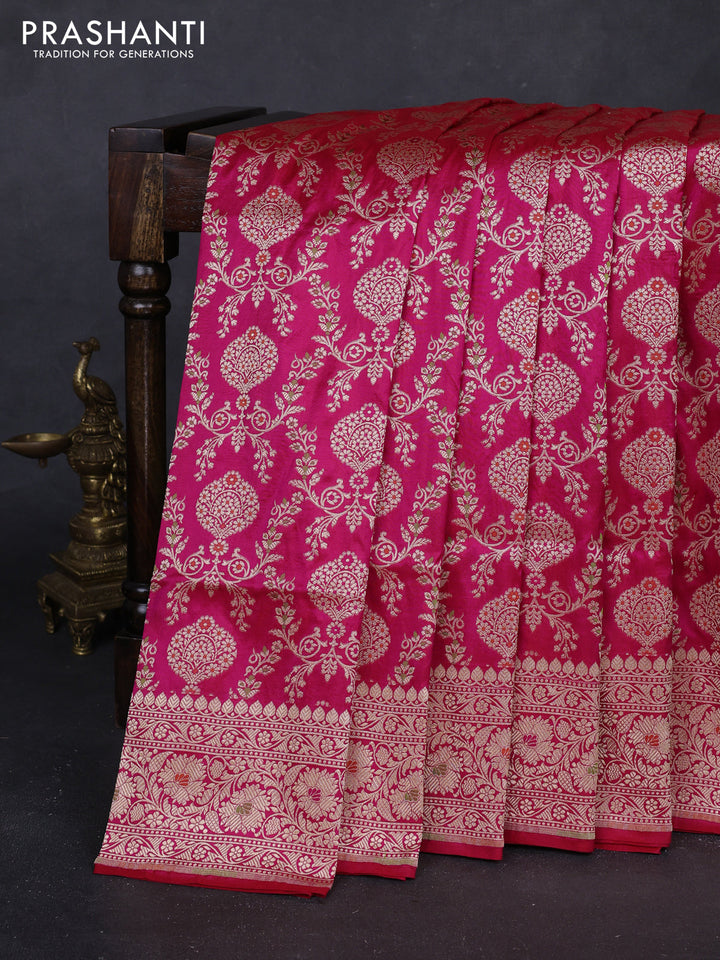 Pink Banarasi Uppada Silk Saree - Brocade