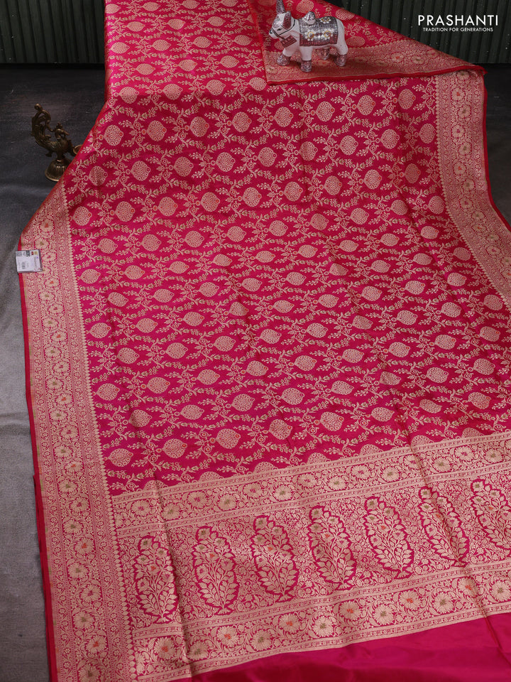 Pink Banarasi Uppada Silk Saree - Brocade
