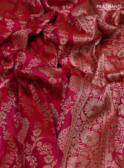 Pink Banarasi Uppada Silk Saree - Brocade