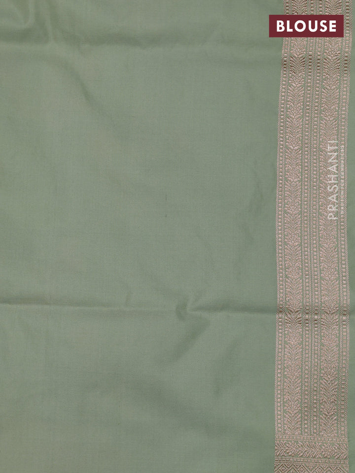 Pastel Green Banarasi Uppada Silk Saree - Brocade