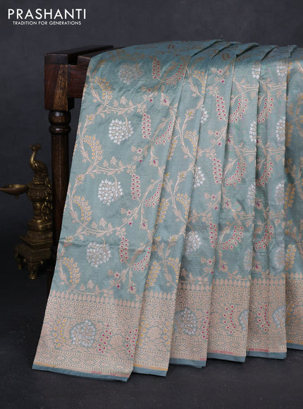 Grey Banarasi Uppada Silk Saree - Brocade