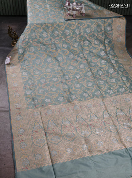 Grey Banarasi Uppada Silk Saree - Brocade